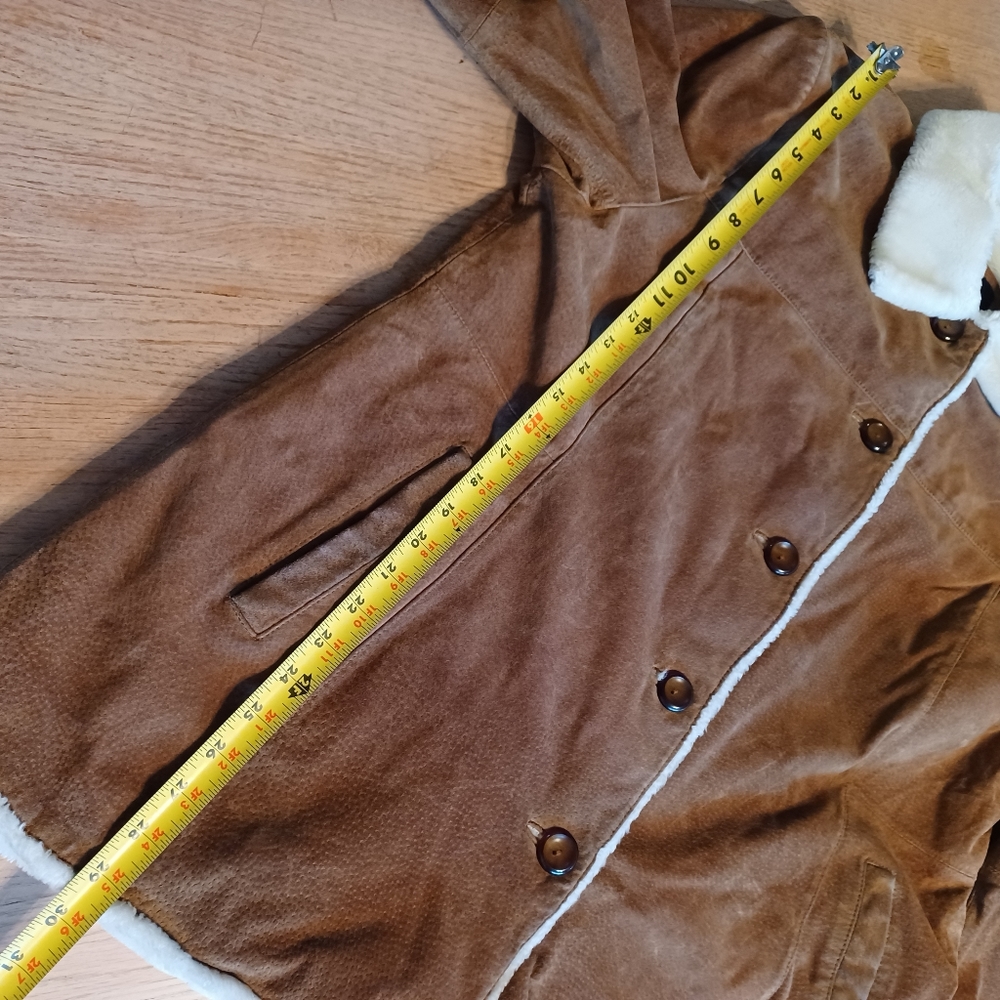 WOMAN'S BERNARDO SUEDE/ FAUX SHEARLING COAT SIZE XL - Picture 11 of 14